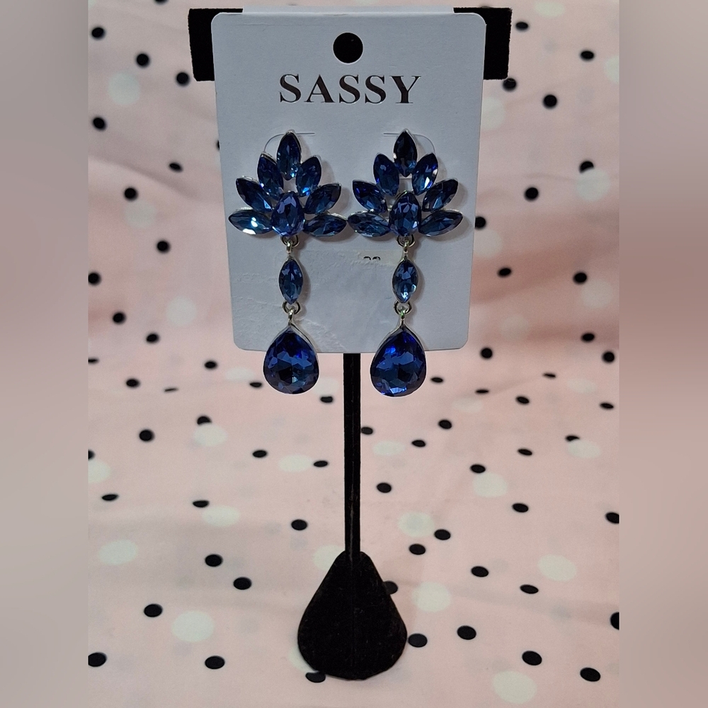 Blue Statement Earrings
